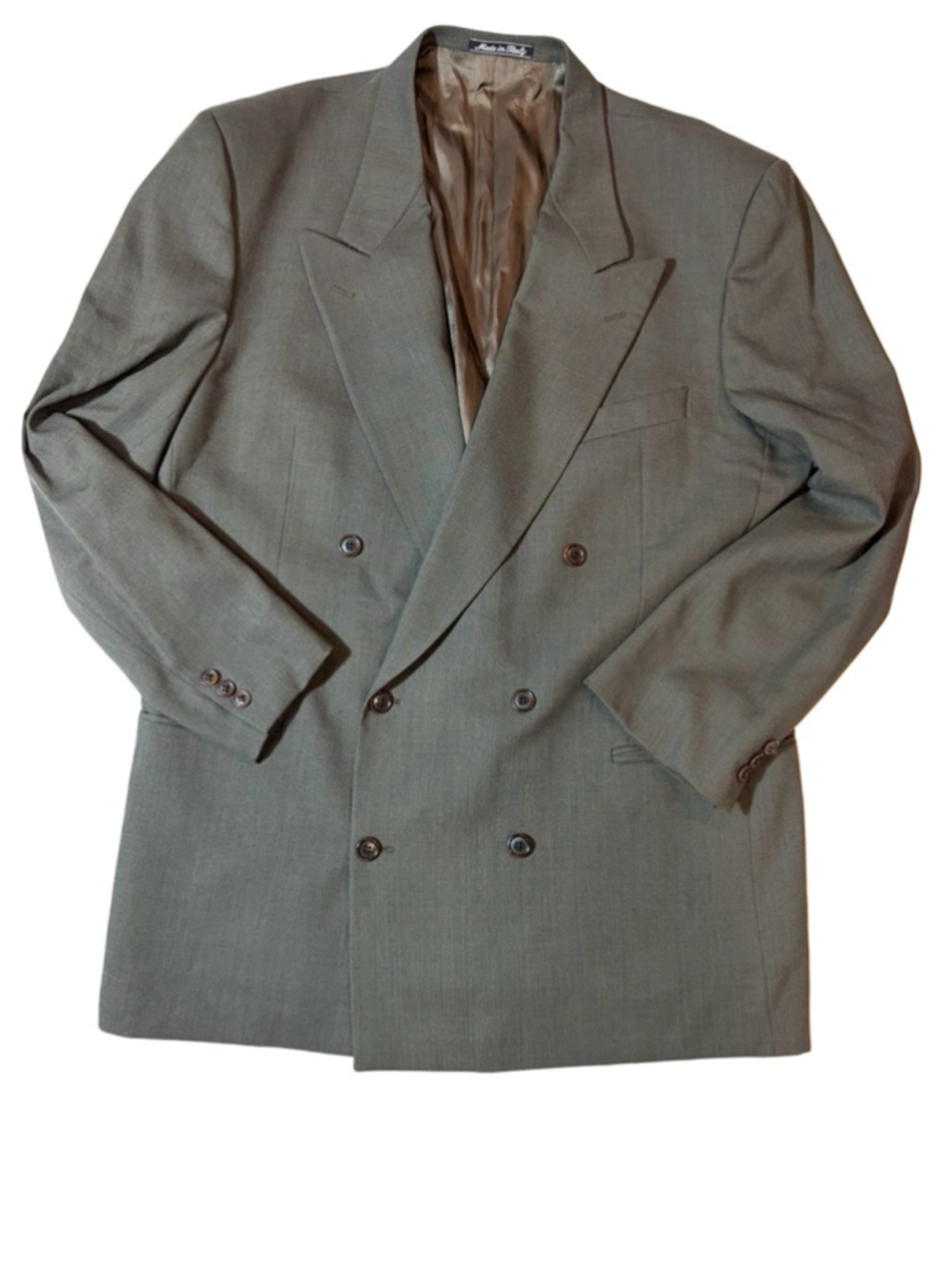 Valentino Uomo Saks Fifth Avenue Double Breasted Blazer Gray Taupe Italy Mens